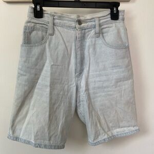 High waisted denim long shorts